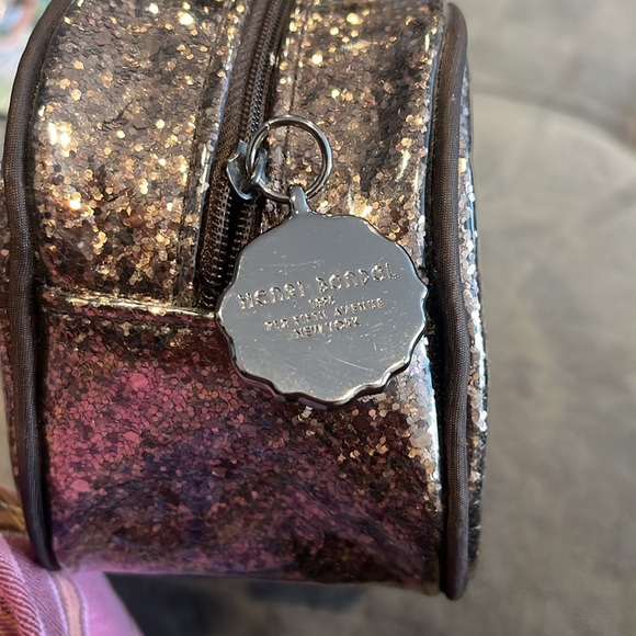 Henri Bendel Vintage Brown Glitter Cosmetics/Accessories Bag New Without Tags - Picture 6 of 9